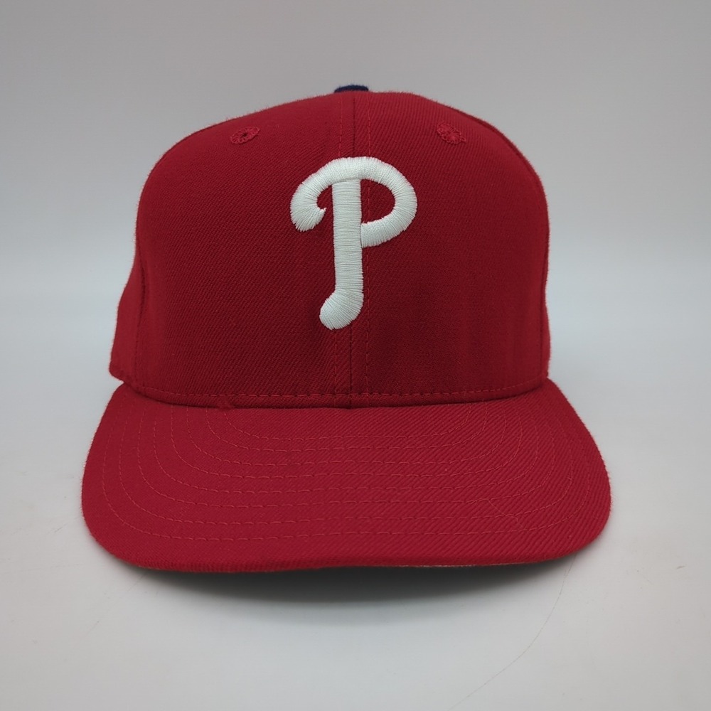 Vintage Philadelphia Phillies Hat Cap Fitted Mens 7 Red Wool New Era Pro Diamond